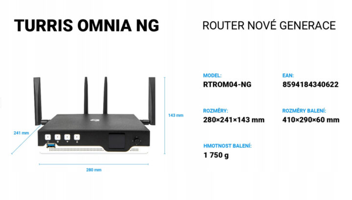 Turris Omnia NG Wi Fi 7 router dimensions Turris Omnia NG Wi Fi 7 router dimensions