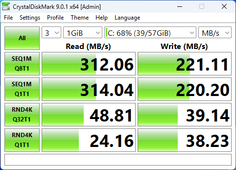 LattePanda IOTA Windows 11 CrystalDiskMark LattePanda IOTA Windows 11 CrystalDiskMark