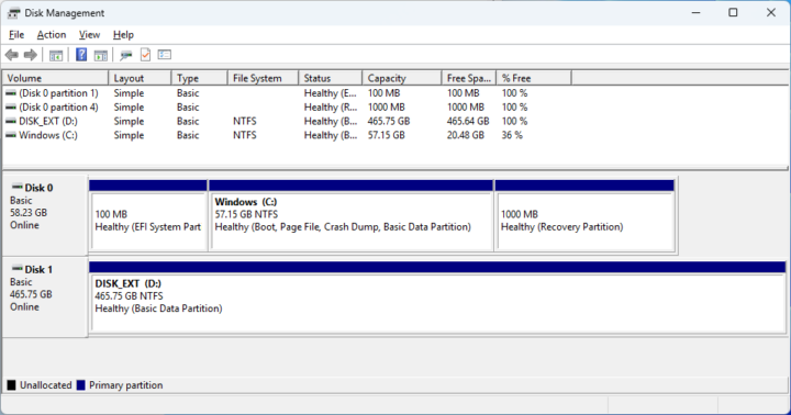 ตรวจสอบ NVMe SSD ที่ติดตั้งด้วย Disk Management ตรวจสอบ NVMe SSD ที่ติดตั้งด้วย Disk Management