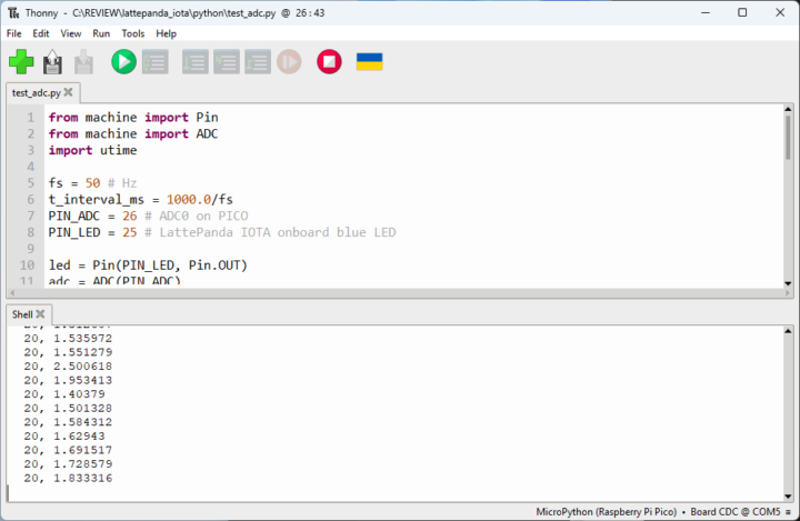 ตรวจสอบค่าที่อ่านได้จาก ADC ตรวจสอบค่าที่อ่านได้จาก ADC
