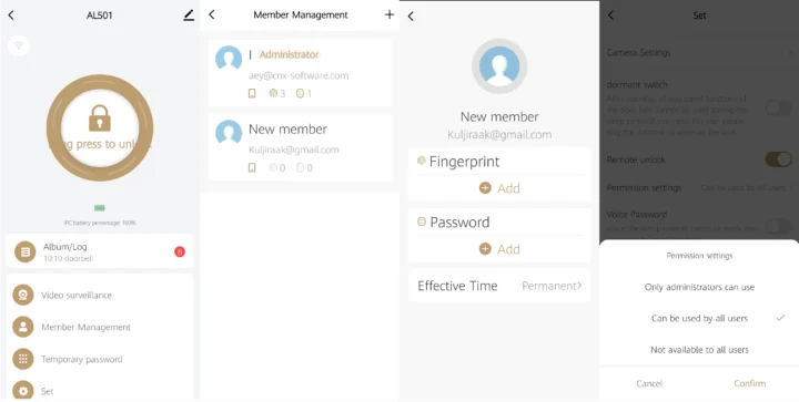 permission setting new member