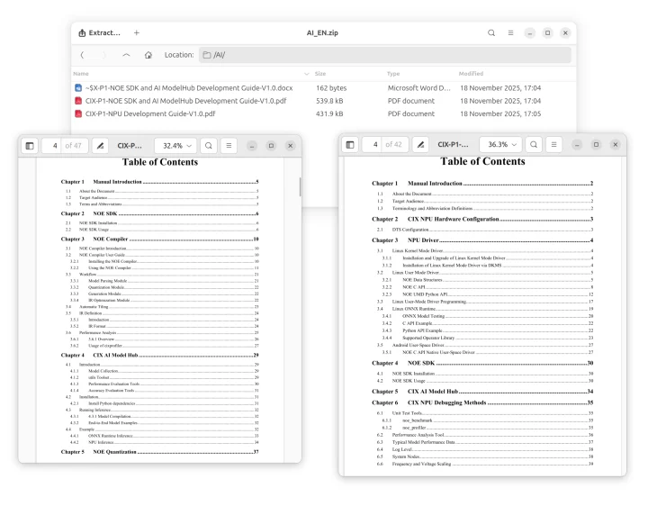 CIX P1 NPU driver AI software development