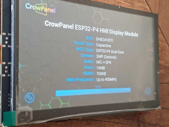 CrowPanel Advanced 7inch ESP32-P4 HMI AI Display left side