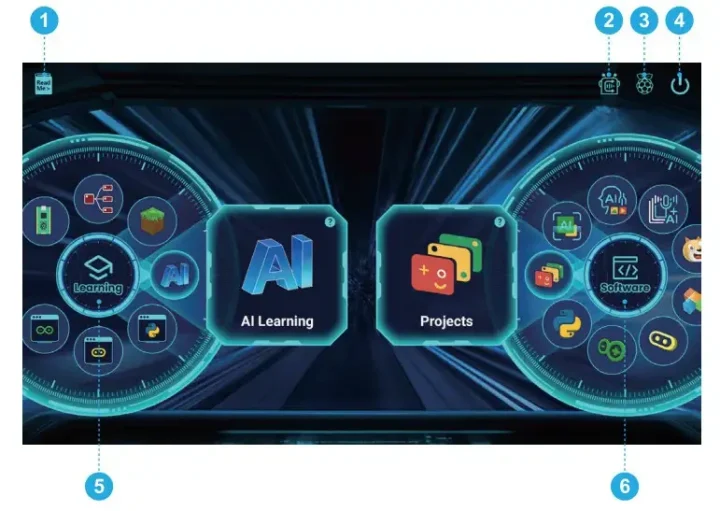 CrowPi 3 AI learning project user interface CrowPi 3 AI learning project user interface