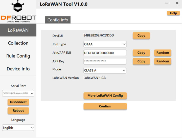DFRobot LoRaWAN Control Tool