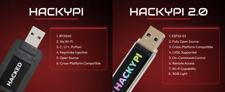 HackyPi and HackyPi 2.0 comparision