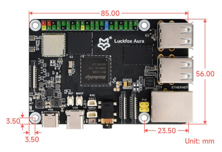 Luckfox Aura Dimensions Luckfox Aura Dimensions