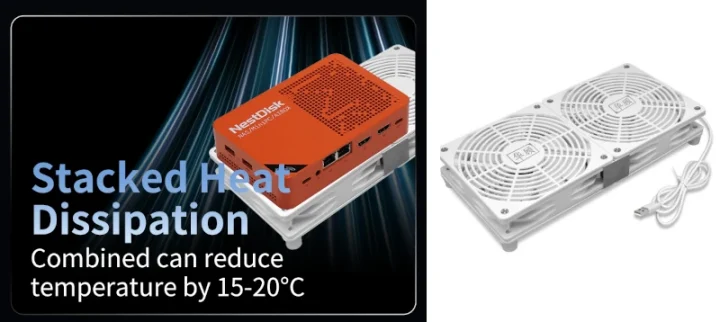 Optional external dual USB fan Optional external dual USB fan