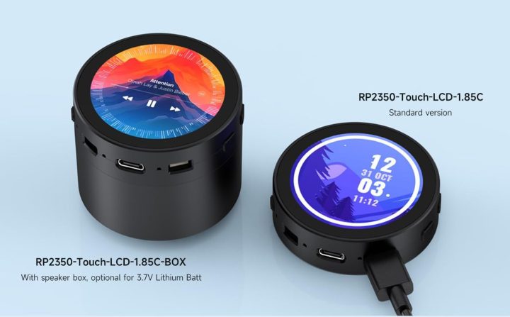 RP2350 Round TOuch LCD battery speaker box