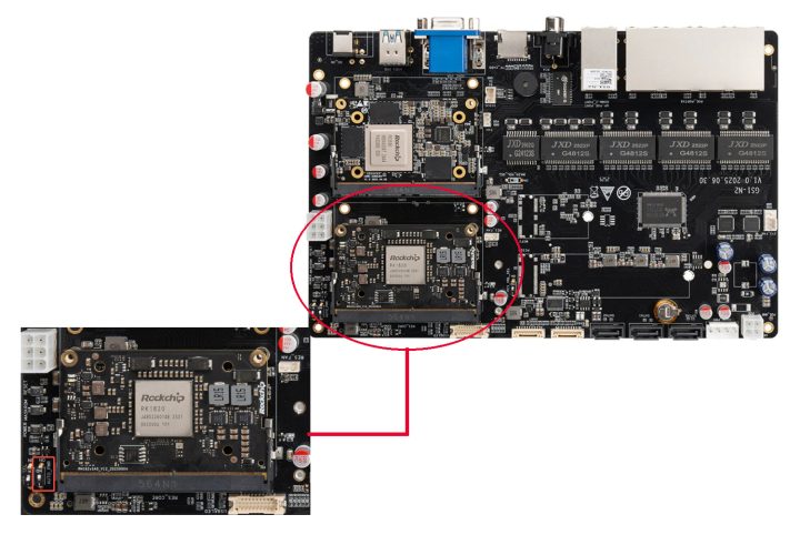 Rockchip RK1820 SO-DIMM module development board