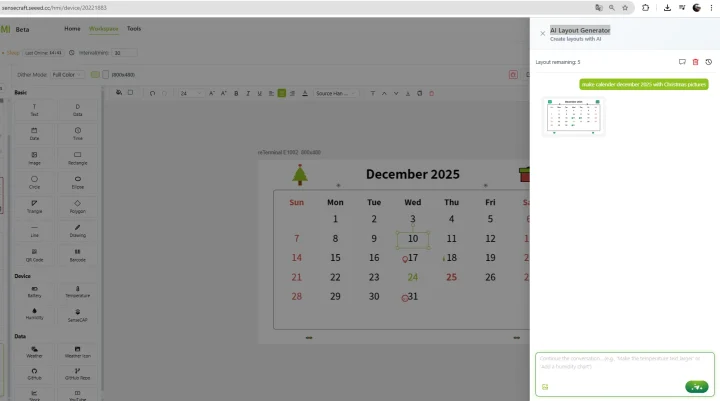 SenseCraft HMI AI Layout Generator SenseCraft HMI AI Layout Generator