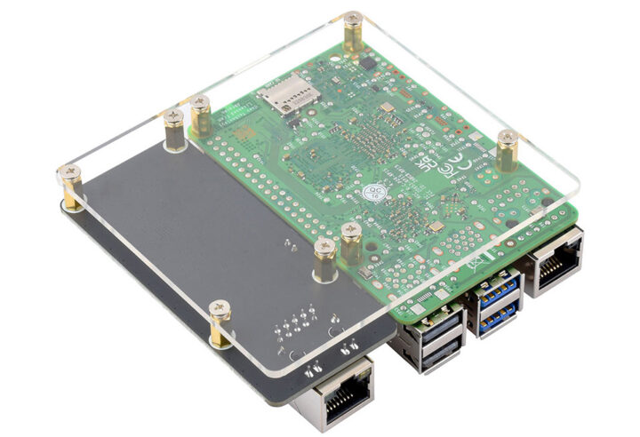 Waveshare PCIe TO 2.5G ETH Board Transparent acrylic mounting plate