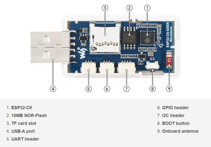 ESP32-C6 GEEK Hardware Overview