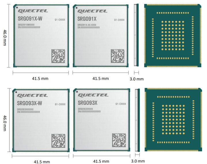SRG091X and SRG093X Dimensions