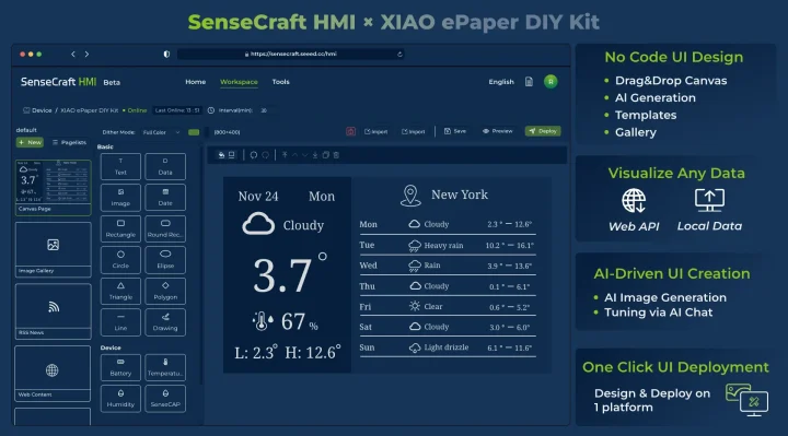 SenseCraft HMI XIAO ePaper DIY Kit SenseCraft HMI XIAO ePaper DIY Kit