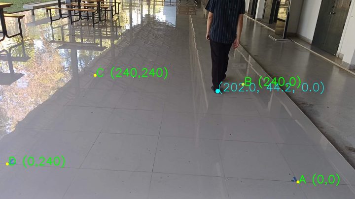 ผลการคำนวณค่าพิกัดเท้า