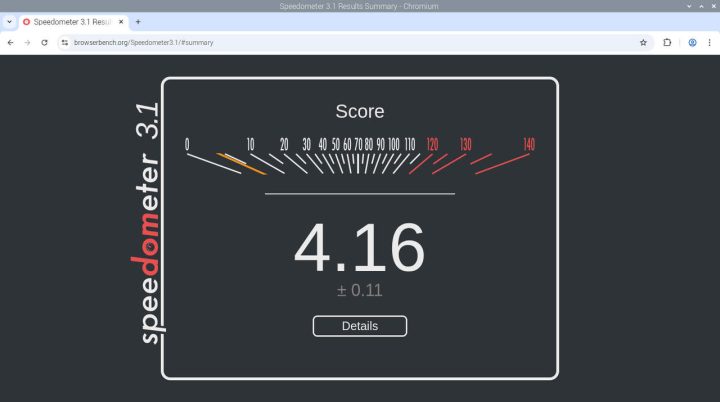 คะแนน Speedometer 3.1 บน Chromium