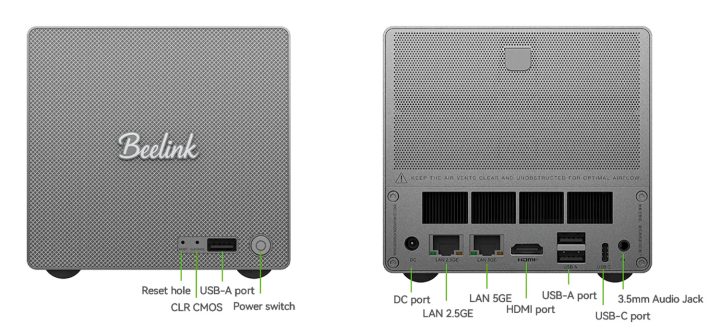Beelink Me Pro Interfaces