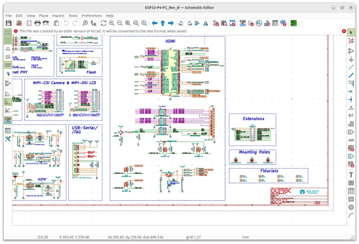 ESP32-P4 KiCAD open source hardware board