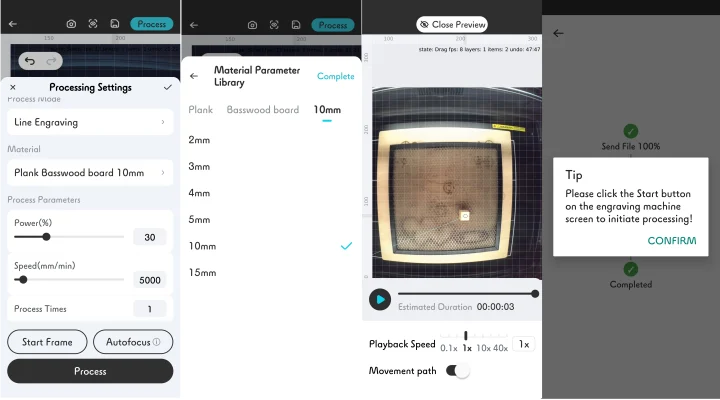 Falcon Design Space app setting