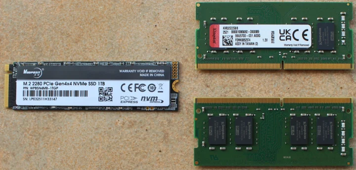 M.2 2280 NVMe SSD 1TB RAM SODIMM M.2 2280 NVMe SSD 1TB RAM SODIMM