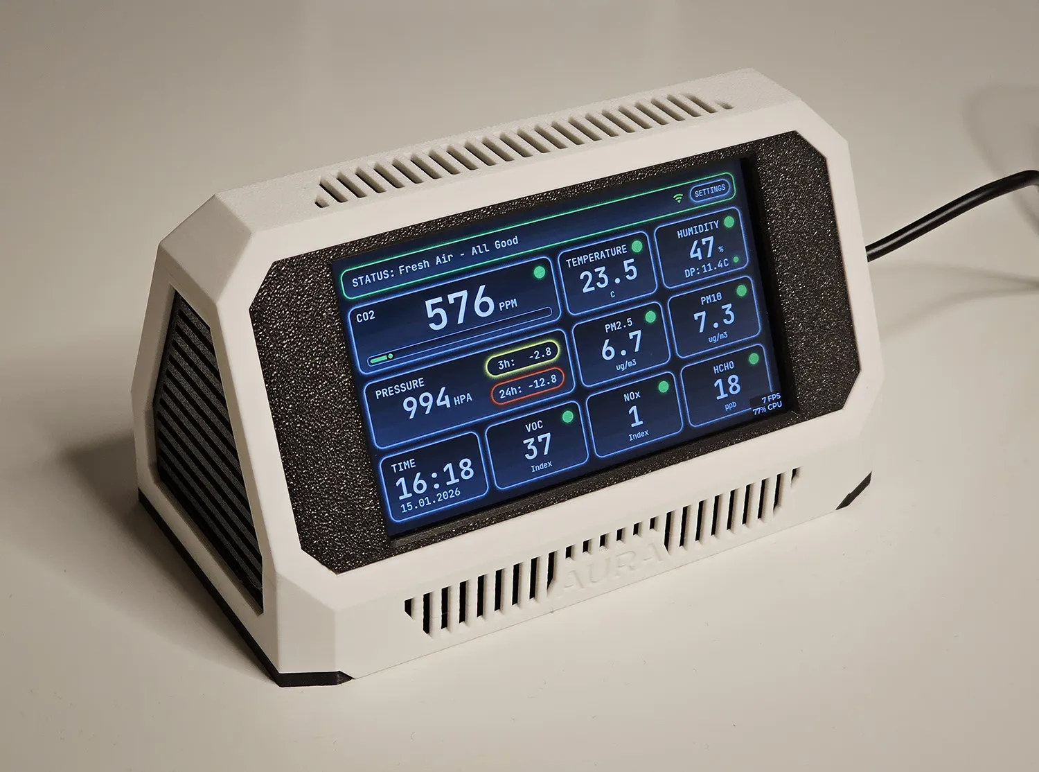 Project Aura DIY Air Quality Monitor