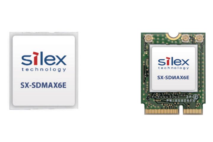 Silex SX SDMAX6E tri band Wi Fi 6E Bluetooth LE module LGARight M.2Left