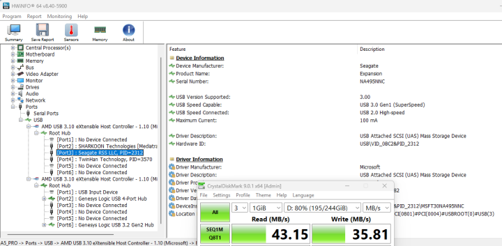 USB A 2.0 performance