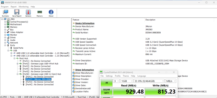 USB A front right performance