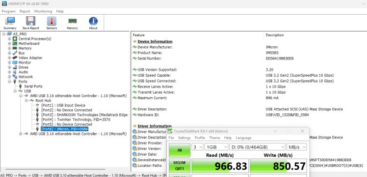 USB A rear performance