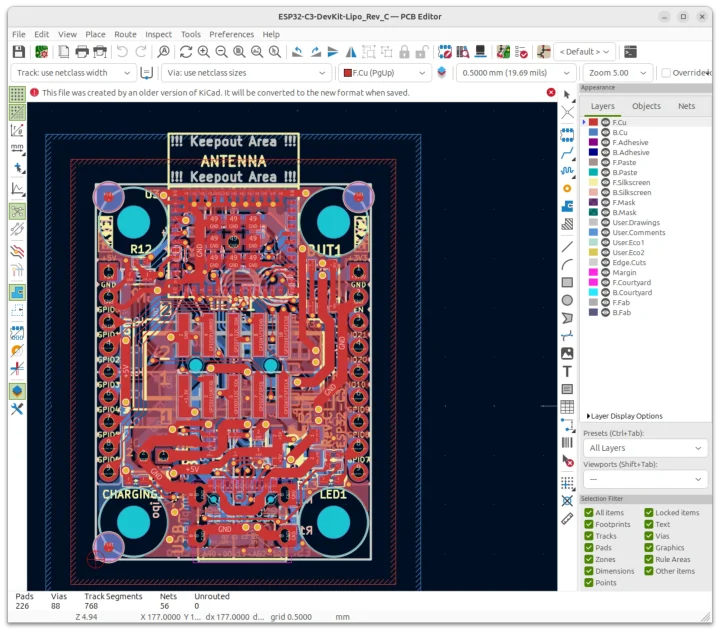 KiCad 10 Test PCB Editor