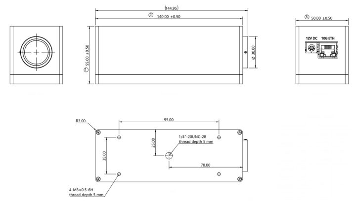 LI-IMX530-10GigE-NL dimensions