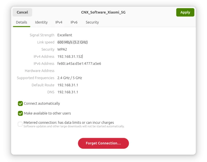 MT7902 Linux Link Speed