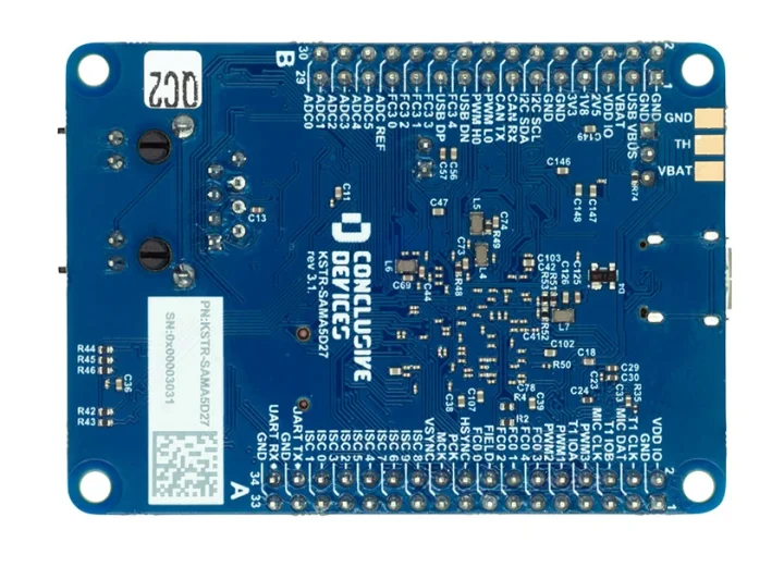 KSTR SAMA5D27 SBC bottom
