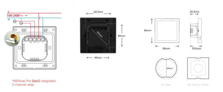 NSPanel Pro Gen2 dual channel relay