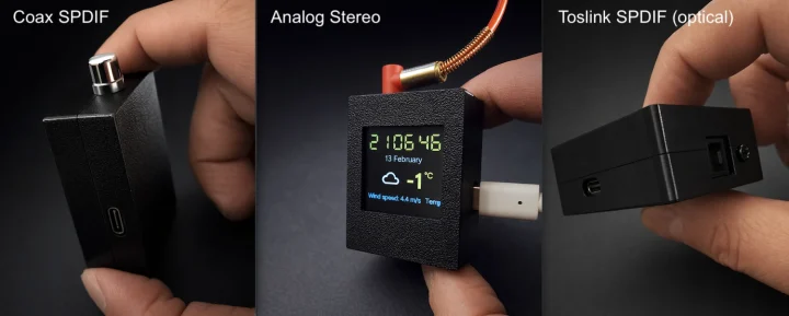 SendSpniZero versions Coax SPDIF Analog optional SPDIF