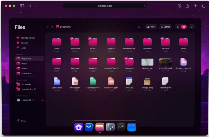 UmbrelOS Files app UmbrelOS Files app