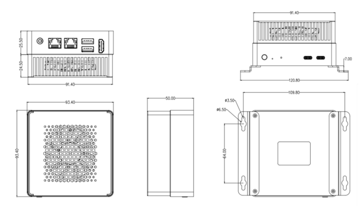 AIBOX-K3 High Performance RISC V Edge Box Dimension