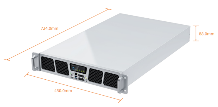2880 TOPS RISC-V AI server Dimensions