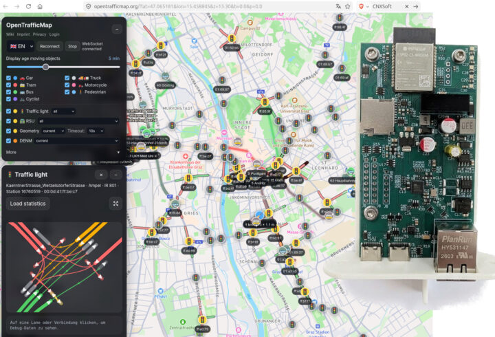 ESP32-C5 C-ITS receiver OpenStreetMap