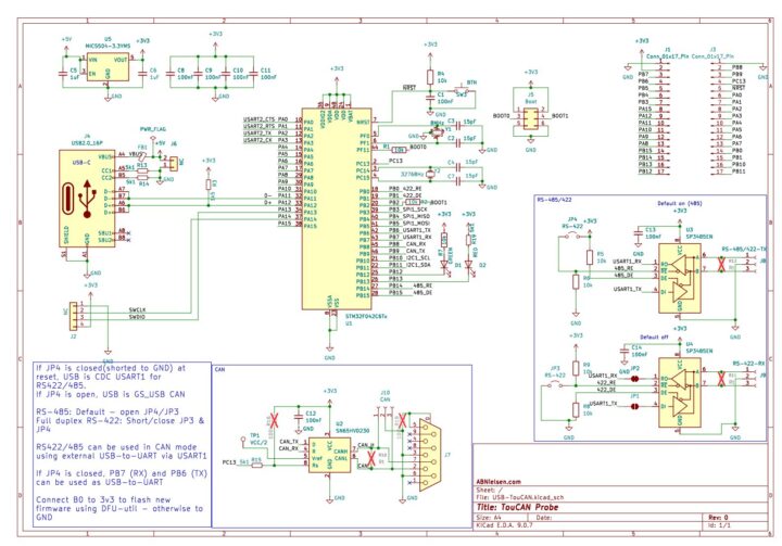 FalCAN Probe V0 Schematic