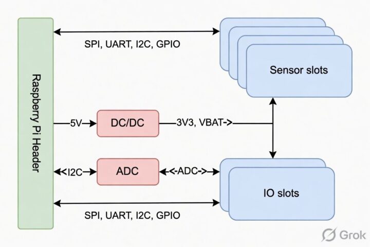 WisMesh Pi HAT Block Diagram