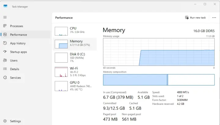 A7 2026 Task Manager RAM 16GB A7 2026 Task Manager RAM 16GB