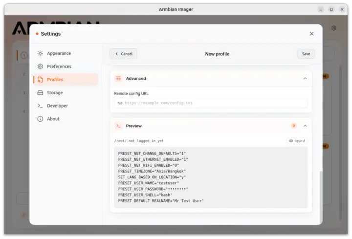 Armbian Imager Profiles Preview Armbian Imager Profiles Preview