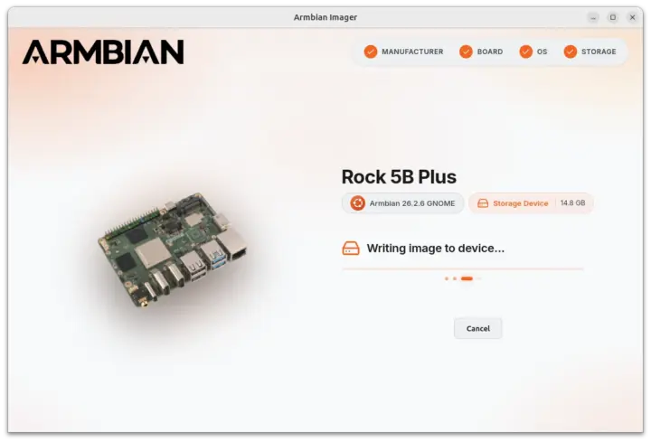 Armbian Imager Writing Image Armbian Imager Writing Image