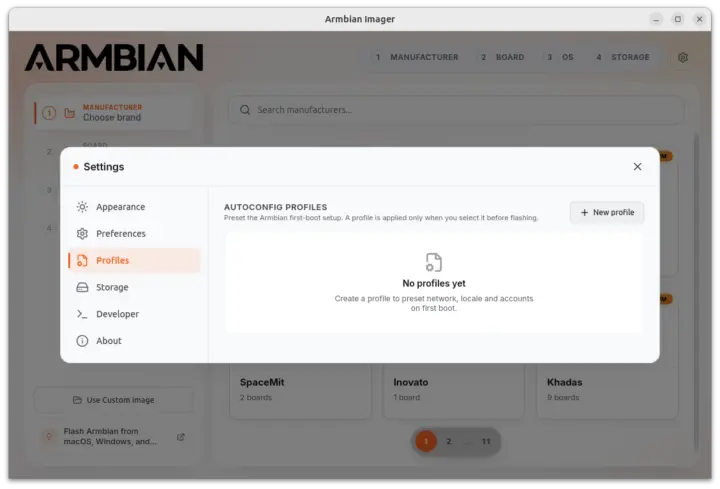 Armbian Settings Profiles Armbian Settings Profiles