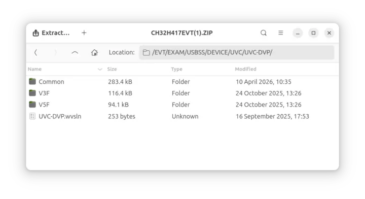 CH32H417 EVT USB 3.0 UVC DVP sample code CH32H417 EVT USB 3.0 UVC DVP sample code