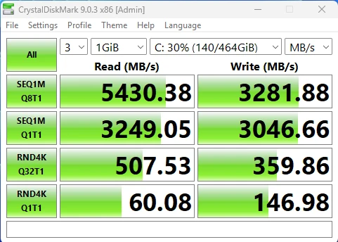 CrystalDiskMark NVMe SSD 500GB CrystalDiskMark NVMe SSD 500GB