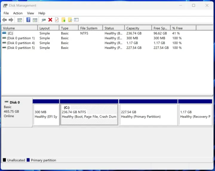 Disk Management Dual Boot Windows 11 Ubuntu 26.04