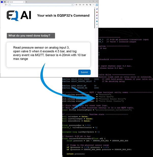 EQ-AI generative AI tool for ESP32 PLC EQ-AI generative AI tool for ESP32 PLC